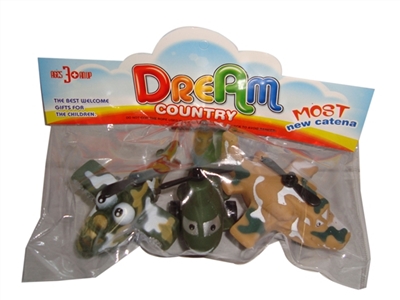 军事迷彩飞机3款混装（搪塑软胶+塑料飞机底和车轮+回力功能）3PCS/袋                  - OBL773917