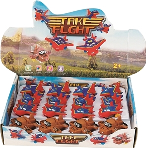 汽车总动员飞机款系列4款混装(搪塑软胶+塑料飞机底和车轮+回力功能)    16PCS/盒 - OBL773920