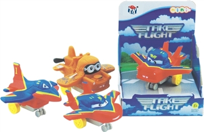 汽车总动员飞机款系列4款混装(搪塑软胶+塑料飞机底和车轮+回力功能)     1PCS/盒 - OBL773922