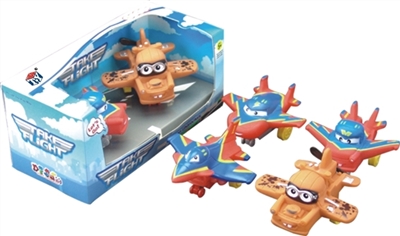 汽车总动员飞机款系列4款混装+地图（54*39）(搪塑软胶+塑料飞机底和车轮+回力功能)     2PCS/盒 - OBL773923