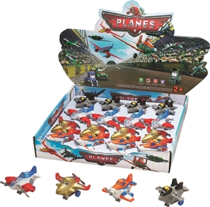 汽车总动员飞机款系列4款混装(搪塑软胶+塑料飞机底和车轮+回力功能)    16PCS/盒 - OBL773925