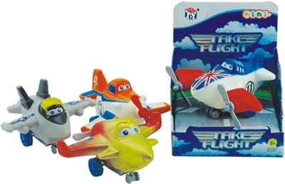 汽车总动员飞机款系列4款混装(搪塑软胶+塑料飞机底和车轮+回力功能)     1PCS/盒 - OBL773927