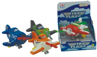 汽车总动员飞机款系列4款混装(搪塑软胶+塑料飞机底和车轮+回力功能)     1PCS/盒 - OBL773932
