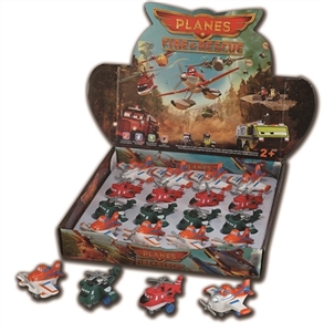 汽车总动员飞机款系列4款混装(搪塑软胶+塑料飞机底和车轮+回力功能)    16PCS/盒 - OBL773935