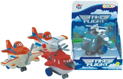 汽车总动员飞机款系列4款混装(搪塑软胶+塑料飞机底和车轮+回力功能)     1PCS/盒 - OBL773937