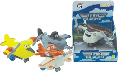汽车总动员飞机款系列4款混装(搪塑软胶+塑料飞机底和车轮+回力功能)     1PCS/盒 - OBL773941