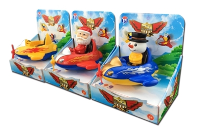 新款圣诞飞船3款混装（ABS材料主体+搪塑卡通人头的回力飞船）1PCS/盒 - OBL773947