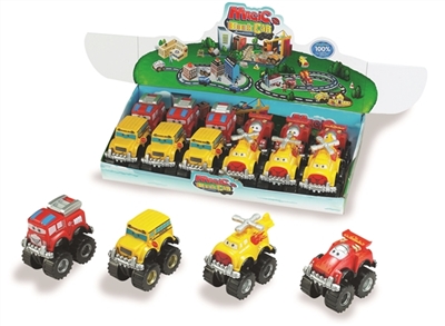 校巴+消防+飞机+赛车大车底回力积木车4款混装   （原包ABS材料+回力功能）12PCS/盒 - OBL773950