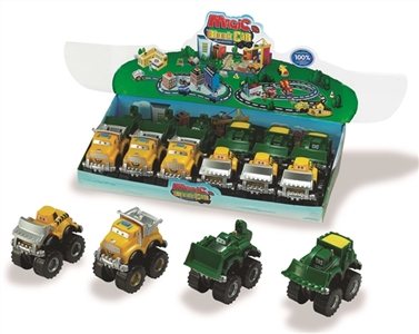 工程车系列  大车底回力积木车  4款混装（原包ABS材料+回力功能）12PCS/盒 - OBL773956