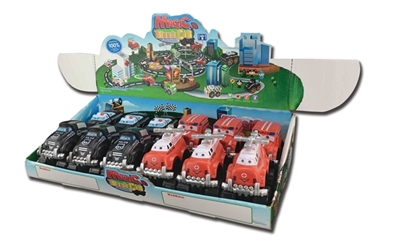 警车系列  大车底回力积木车  4款混装（原包ABS材料+回力功能）12PCS/盒 - OBL773965