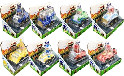 新款工程车回力拼装积木车（单只吸塑展示盒）8款混装（材料：ABS材料+回力功能）1PCS/盒 - OBL773966