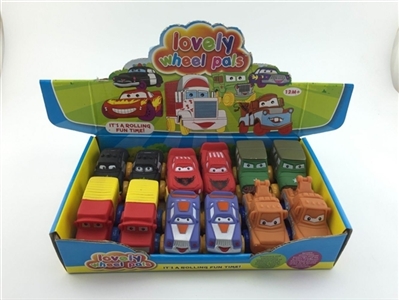 Cars six conventional (soft rubber lining design plastic wheel sliding function) 12 PCS/carton - OBL773969