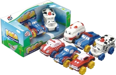 Cartoon city car six conventional 1 map (54 * 39) (soft rubber lining design plastic wheel sliding f - OBL773983