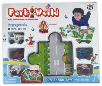 1 set of puzzle pieces (24 PCS / 86 * 58) 6 car only eight small accessories - OBL773986