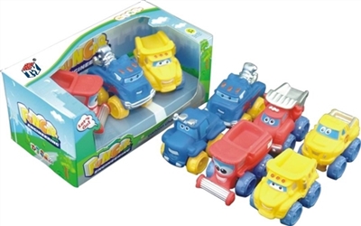 Cartoon truck 6 conventional 1 map (54 * 39) (soft rubber lining style plastic slide wheel function) - OBL773989