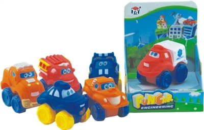 Cartoon rescue vehicles six conventional (soft rubber lining design plastic wheel sliding function) - OBL773991