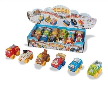 Paragraphs 6 cartoon truck/car every 2 color, orange (lining plastic soft rubber wheel sliding funct - OBL773993