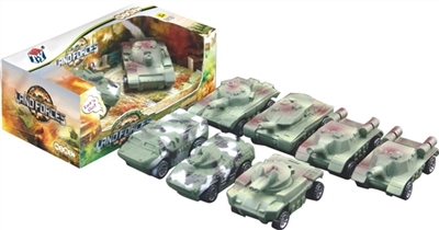 Tarmac tanks six conventional (soft rubber lining plastic slide wheel function) 2 PCS/box - OBL774004