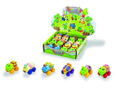 卡通昆虫系列6款混装（搪塑软胶+塑料车轮+滑行功能）12PCS/盒         - OBL774024