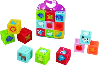 9款卡通数字图案积木混装（搪胶软胶+数字卡通图案+BB哨功能）  9PCS/袋 - OBL774049