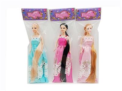 3 only top grade 11.5 inch real long hair princess barbie, three orange - OBL798617