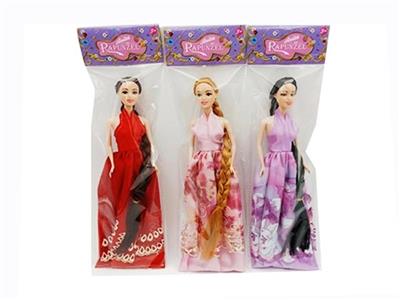 3 only top grade 11.5 inch real long hair princess barbie, three orange - OBL798618