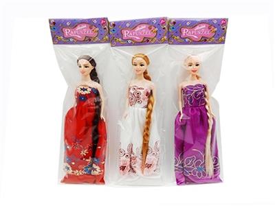 3 only top grade 11.5 inch real long hair princess barbie, three orange - OBL798619