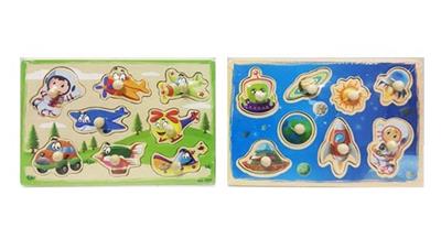 木制小号宇宙太空手抓板拼图 - OBL805093