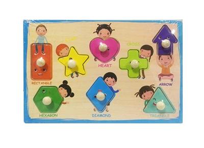 木制小号形状手抓板拼图 - OBL805098