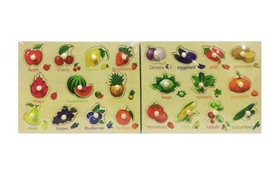 木制大号水果蔬菜手抓板拼图 - OBL805102