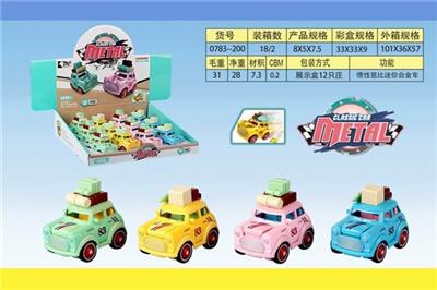 Inertial barbie mini alloy car four color - OBL806059