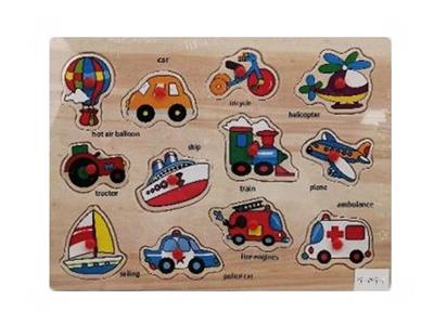 Hand grasping the wooden puzzle transportation - OBL806196