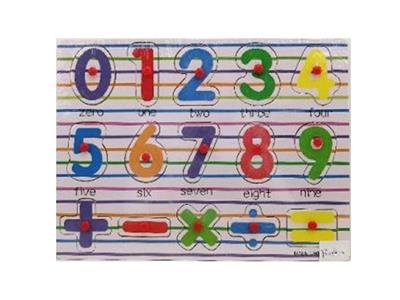 Puzzle hand grasping the wooden figures - OBL806379