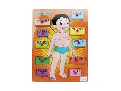 Hand grasping the wooden cognitive puzzle - OBL806424