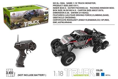 1:18小六轮合金攀爬车四驱 不包电  深蓝、灰色二色混装 - OBL806807