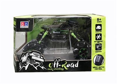 1/16合金橄榄轮特技攀爬车带低灯光音乐 自动演示包电 3.7V 1200毫安锂电池 USB带遥控器 - OBL807856