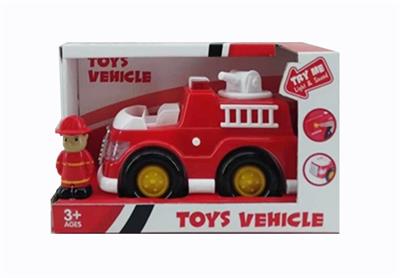 滑行灯光音乐消防车（红色带公仔） - OBL808151