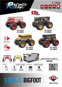 1:18 超大轮赛事大脚车-灯光&声音 - OBL809167
