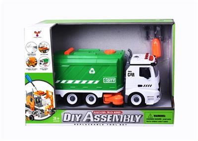 1:12DIY可拆装积木惯性环卫车（带4键声光） - OBL809267