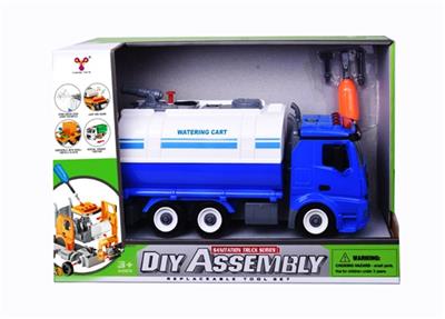 1:12DIY可拆装积木惯性环卫车（带4键声光可喷水） - OBL809268