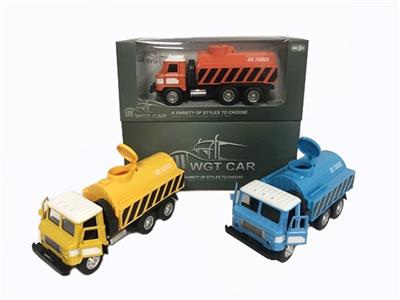 方头开门回力油罐卡车黄橙蓝三色混带灯光音乐（包3*AG3） - OBL809331