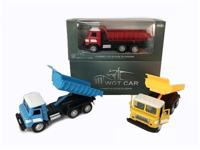 方头开门回力翻斗卡车黄红蓝三色混带灯光音乐（包3*AG3） - OBL809333