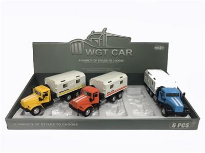 长头开门回力医疗卡车（展示盒6只）黄橙蓝三色混带灯光音乐（包3*AG3） - OBL809352