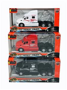 Alloy American back drag head car (red, black and white color, orange) with light music - OBL809409