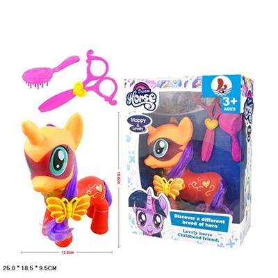 Evade glue super-sized flower heart unicorn horse with butterfly hairpin butterfly comb with scissor - OBL810818