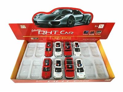 1: 39 Hummer, Land Rover, Q7, Porsche alloy return fire truck, 2 door, front interior light with sound and light - OBL811923