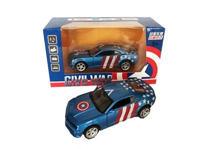 1:32车模美国队长回力开门，有声光卡通图案 - OBL812070