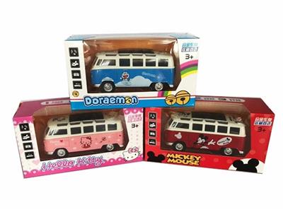 1:32 public bus pulls open cartoon design - OBL812073