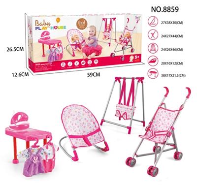 Combined four piece set (iron cart, swing, rocking chair, ironing board) - OBL813508