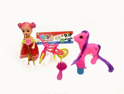 3 inches of pattaya pyrene with bottle, combs, horse, bicycle - OBL813668